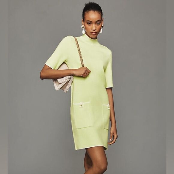 Anthropologie The Annalise Mock-Neck Mini Sweater Dress by Maeve NWT - Picture 3 of 10